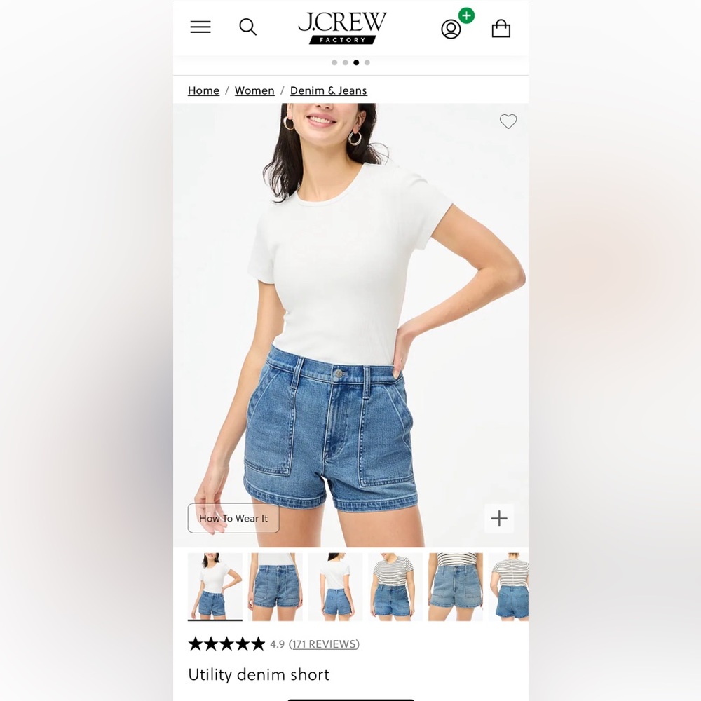 J.Crew Women’s utility denim shorts